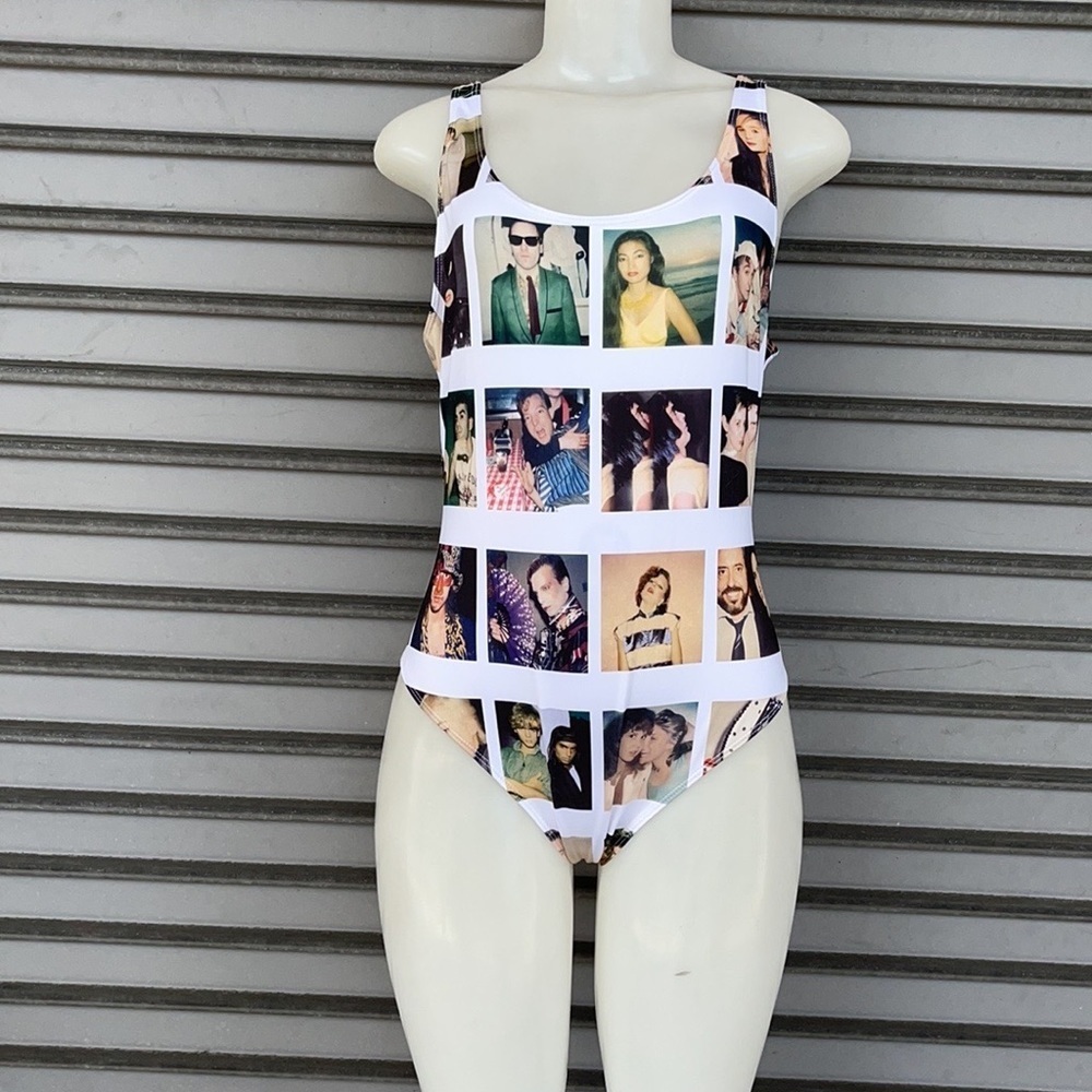 Forever 21 x Maripol Polaroid Photo Print Bodysuit Plus Size XL Rare 80s Vibe
